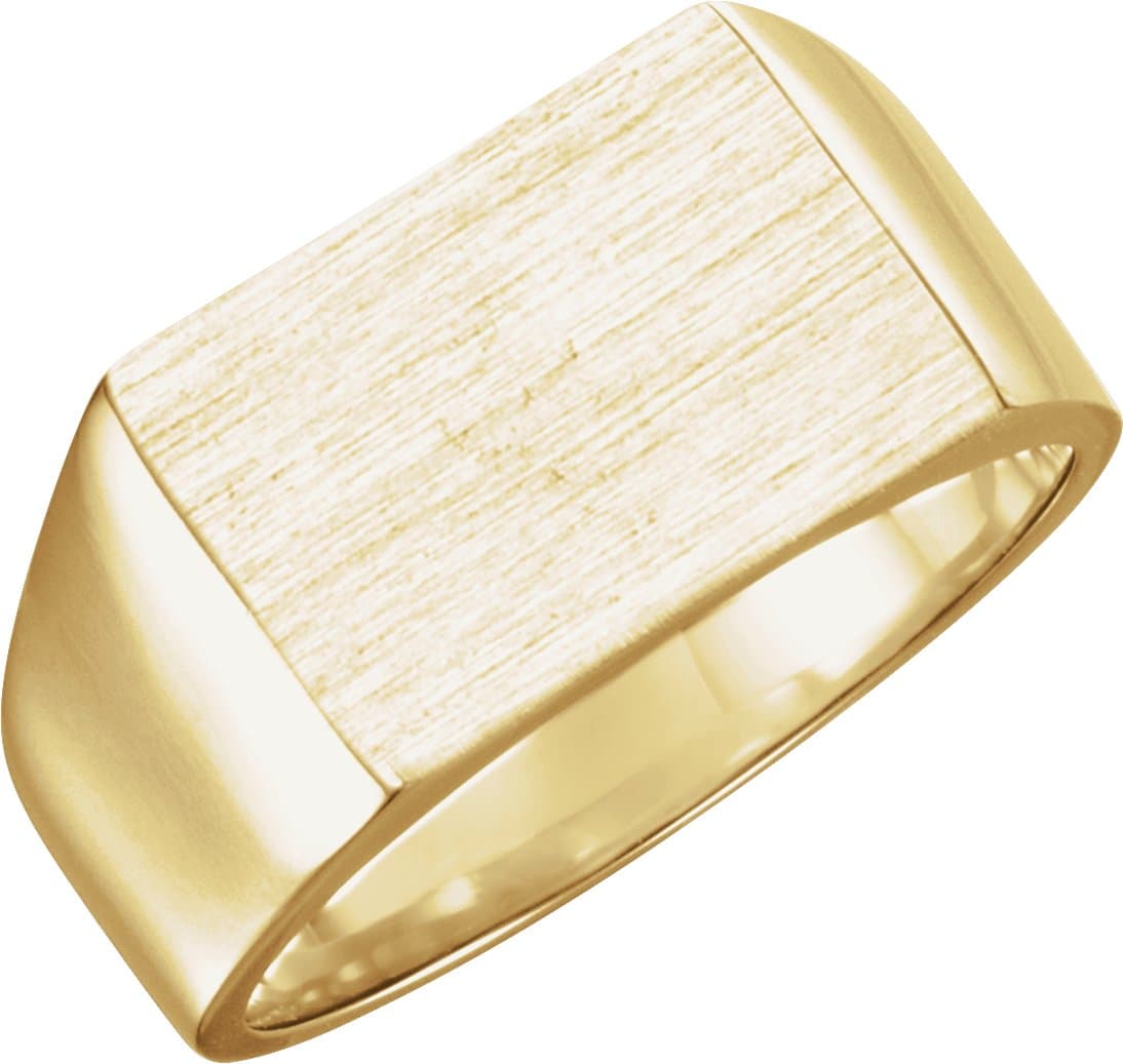 10K White Rectangle Signet Ring
