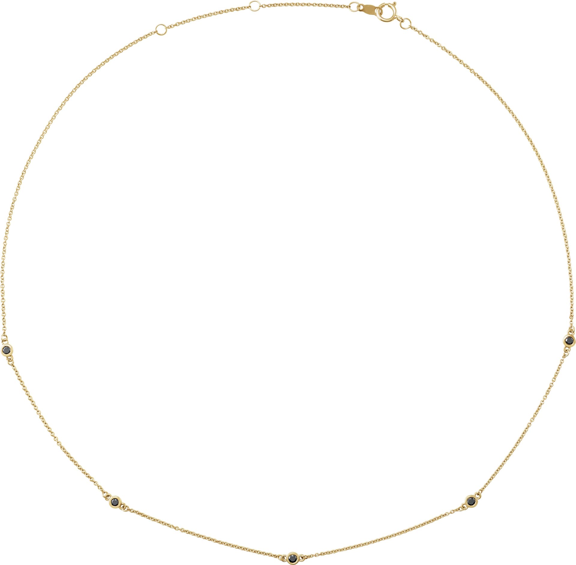 14K Rose 1/4 CTW Natural Black Diamond 5-Station 16-18 Necklace