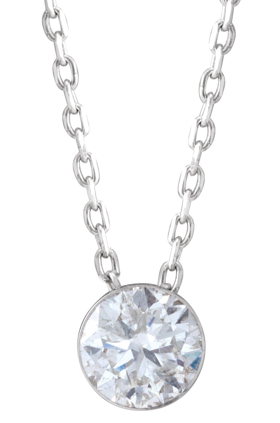 14K White 1/2 CTW Natural Diamond Ultra-Lightweight 16-18 Necklace
