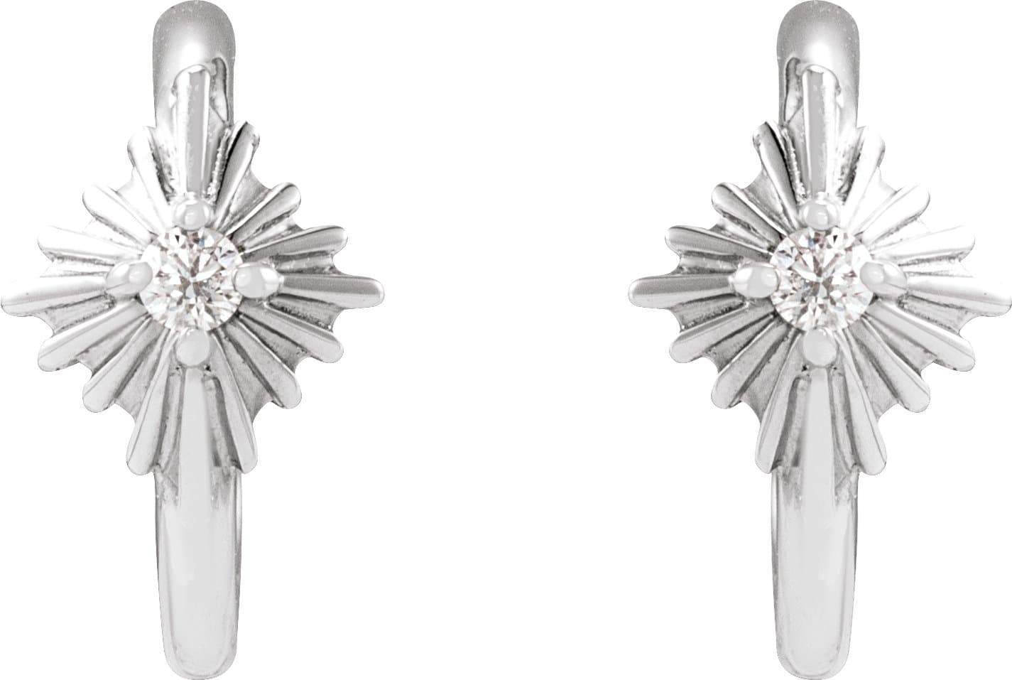 Accented Star Hoop Earrings view 2