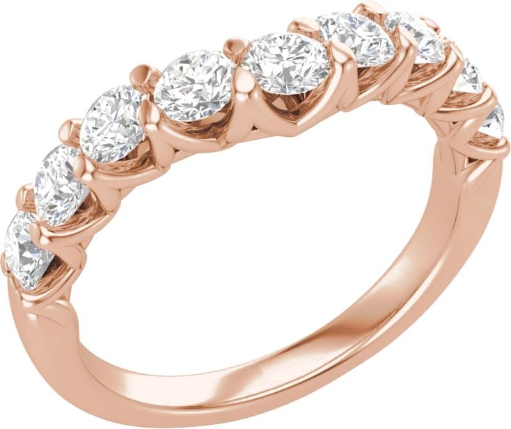 14K Rose 1 CTW Lab-Grown Diamond Contour Band