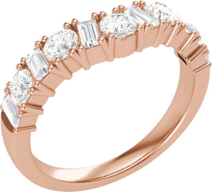 14K Rose 1 CTW Lab-Grown Diamond Contour Band