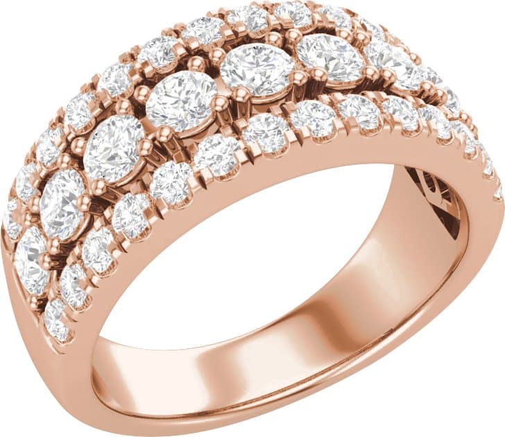 14K Rose 1 1/2 CTW Lab-Grown Diamond Anniversary Band