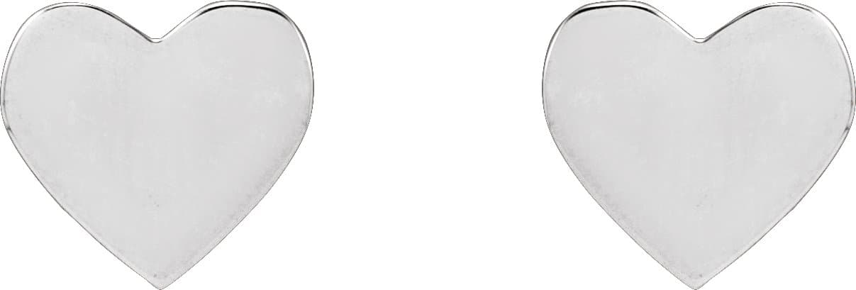 Engravable Heart Stud Earrings view 2