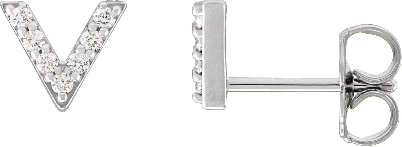 14K Rose 1/10 CTW Natural Diamond V Earrings