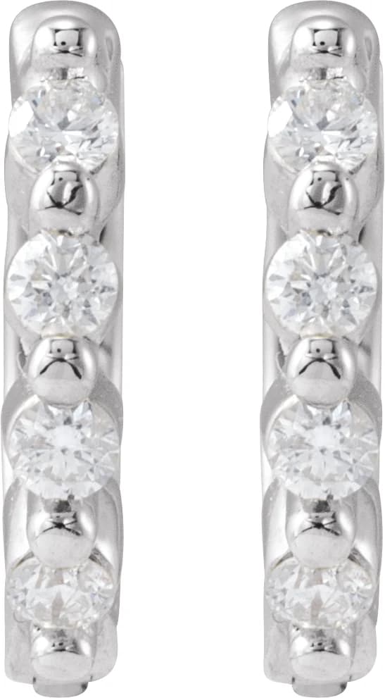 Accented Hinged Hoop Earrings, view 3