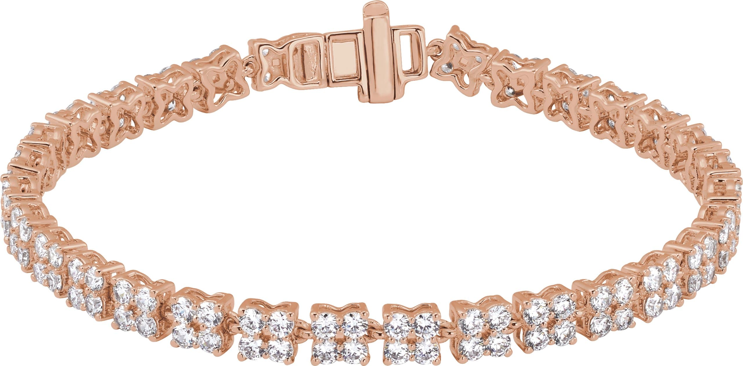 14K Rose 5 1/3 CTW Lab-Grown Diamond Line 7 1/4" Bracelet