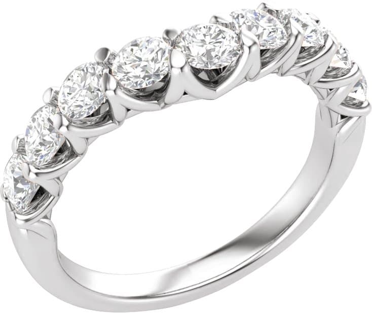 14K Rose 1 CTW Lab-Grown Diamond Contour Band