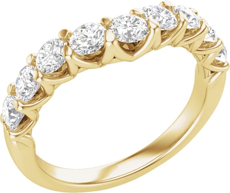 14K Rose 1 CTW Lab-Grown Diamond Contour Band