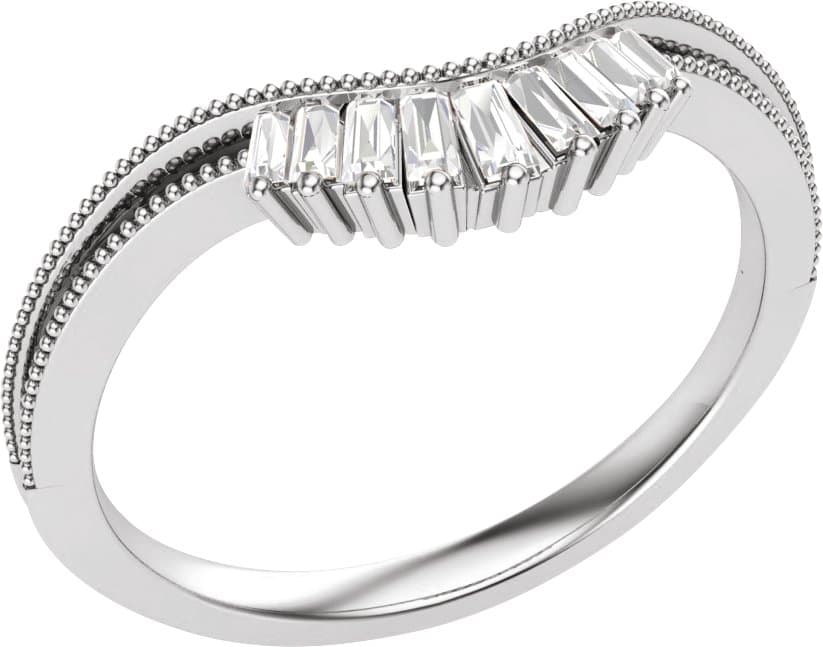 14K Rose 1/6 CTW Natural Diamond Contour Band