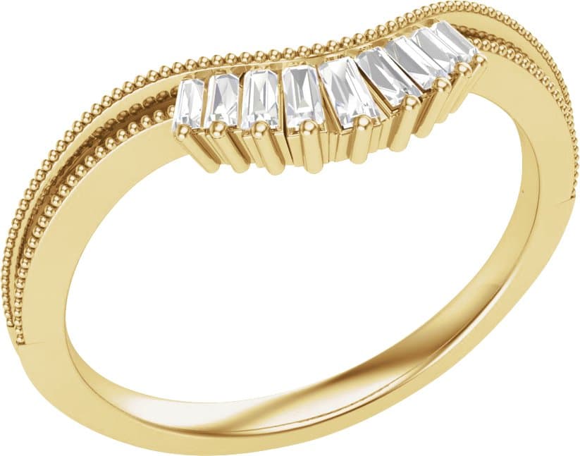 14K Rose 1/6 CTW Natural Diamond Contour Band