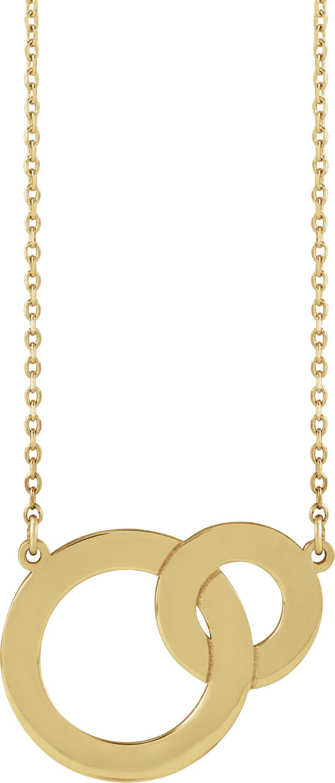 14K White Engravable Interlocking Circles 18 Necklace