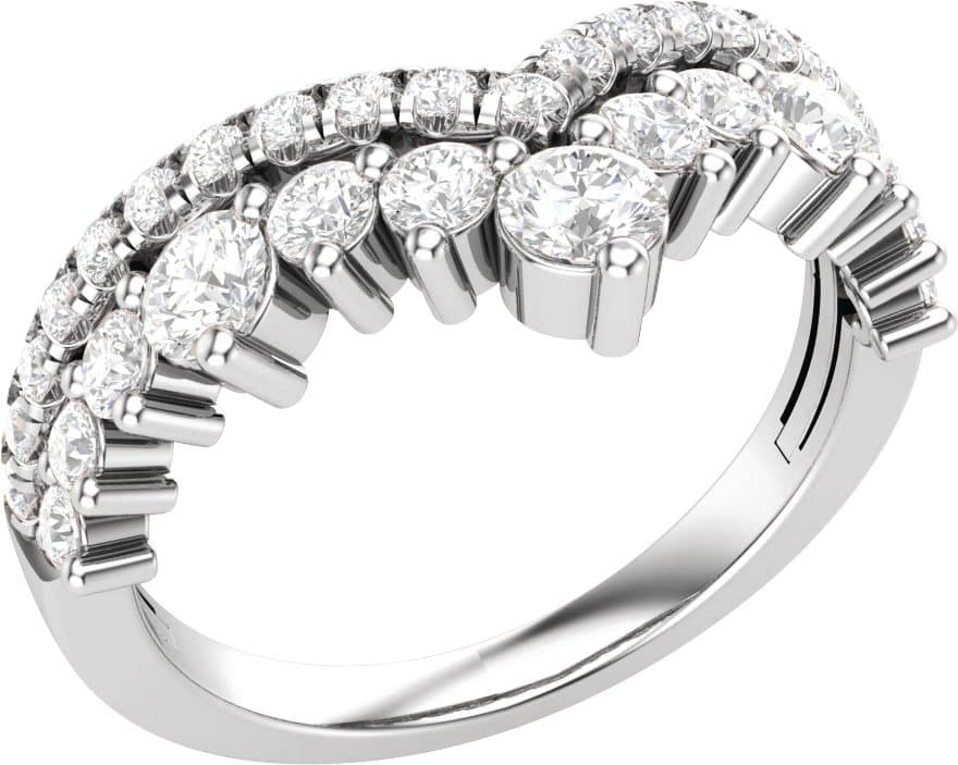 14K Rose 1 CTW Lab-Grown Diamond Contour Band