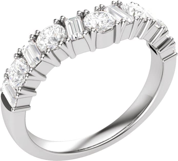 14K Rose 1 CTW Lab-Grown Diamond Contour Band