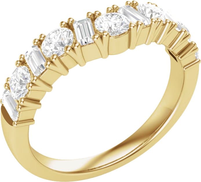 14K Rose 1 CTW Lab-Grown Diamond Contour Band