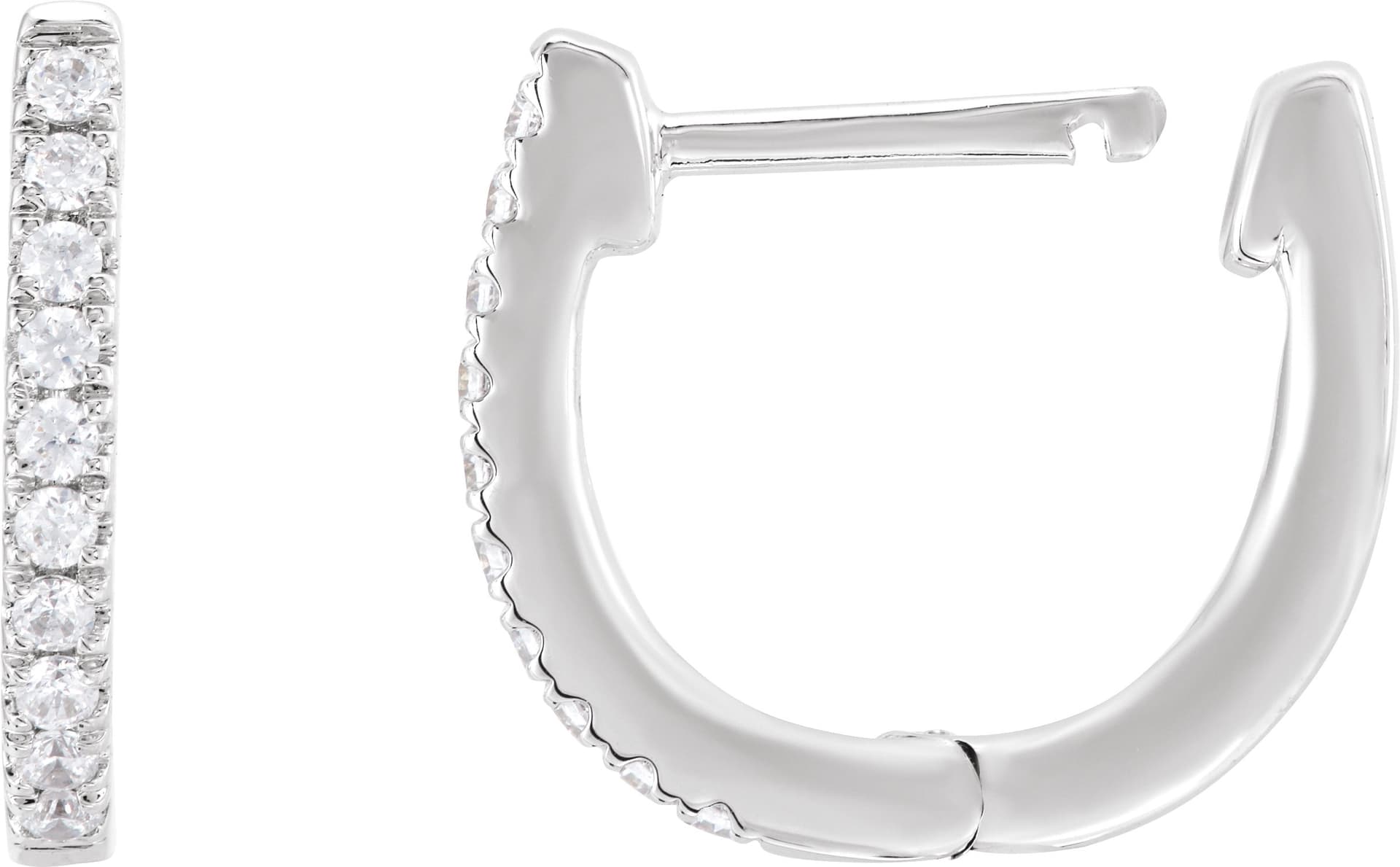 14K Rose 1/2 CTW Lab-Grown Diamond Hoop Earrings