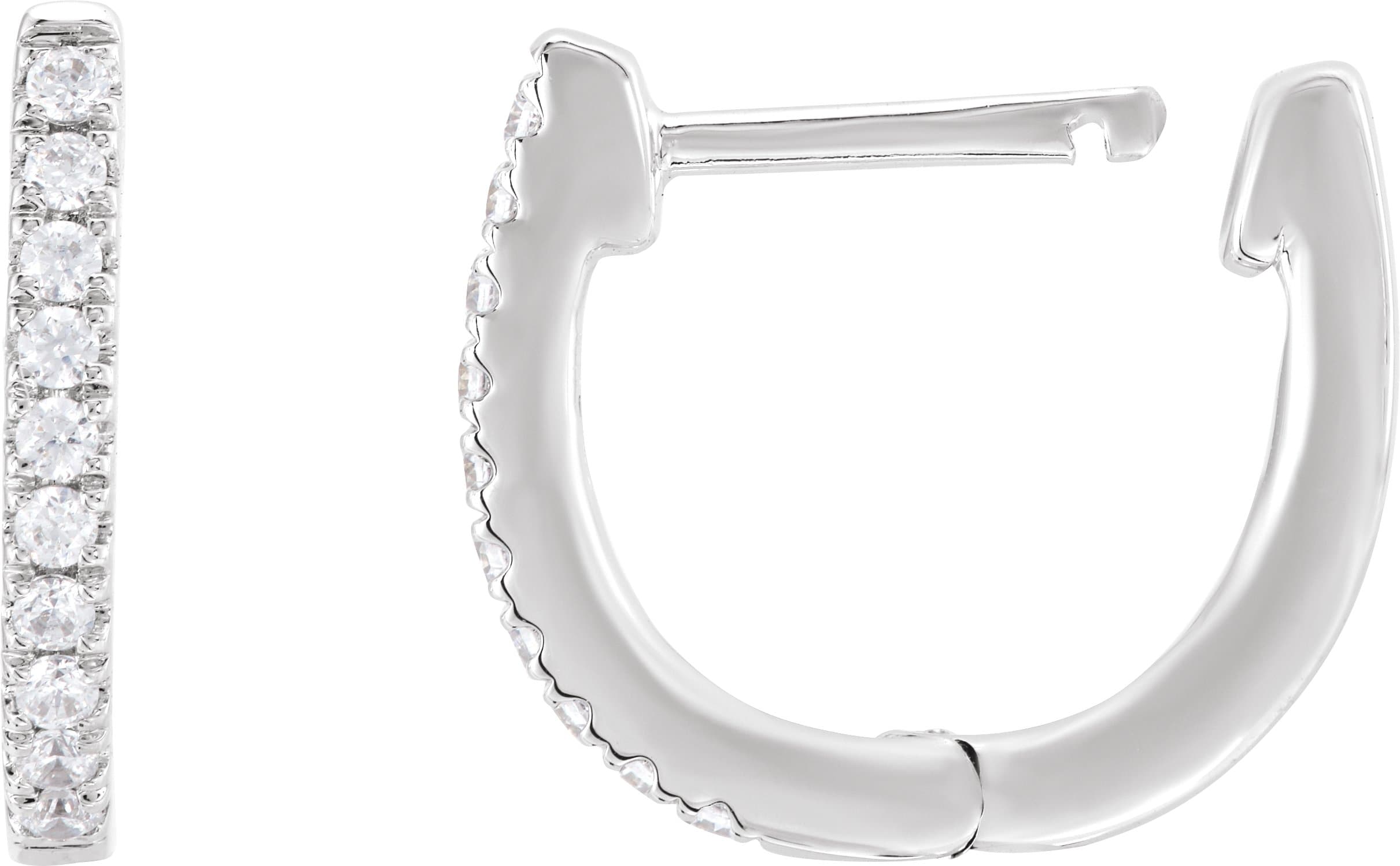 14K Rose 1/2 CTW Lab-Grown Diamond Hoop Earrings