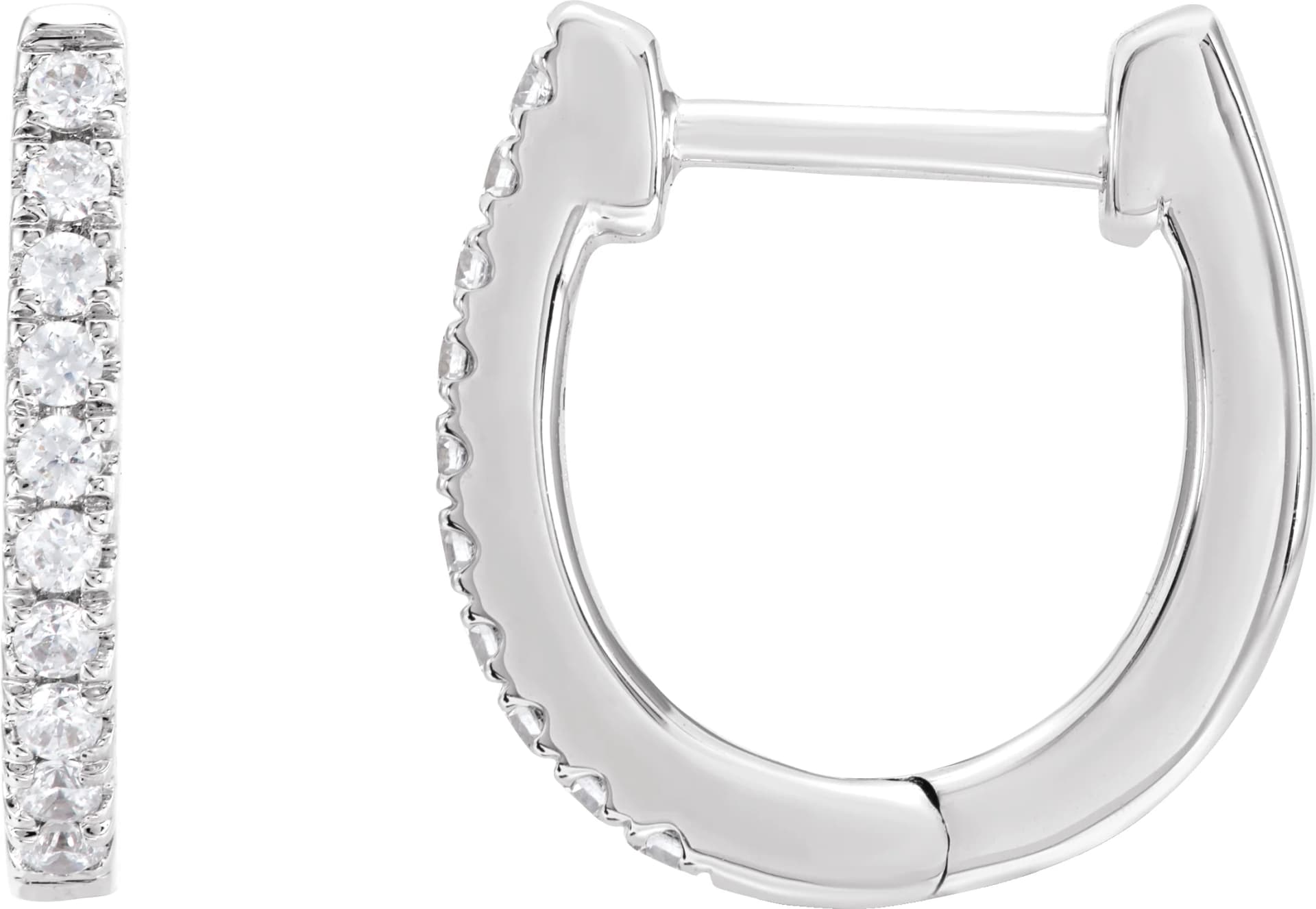 Accented U-Hoop Earrings, view 4