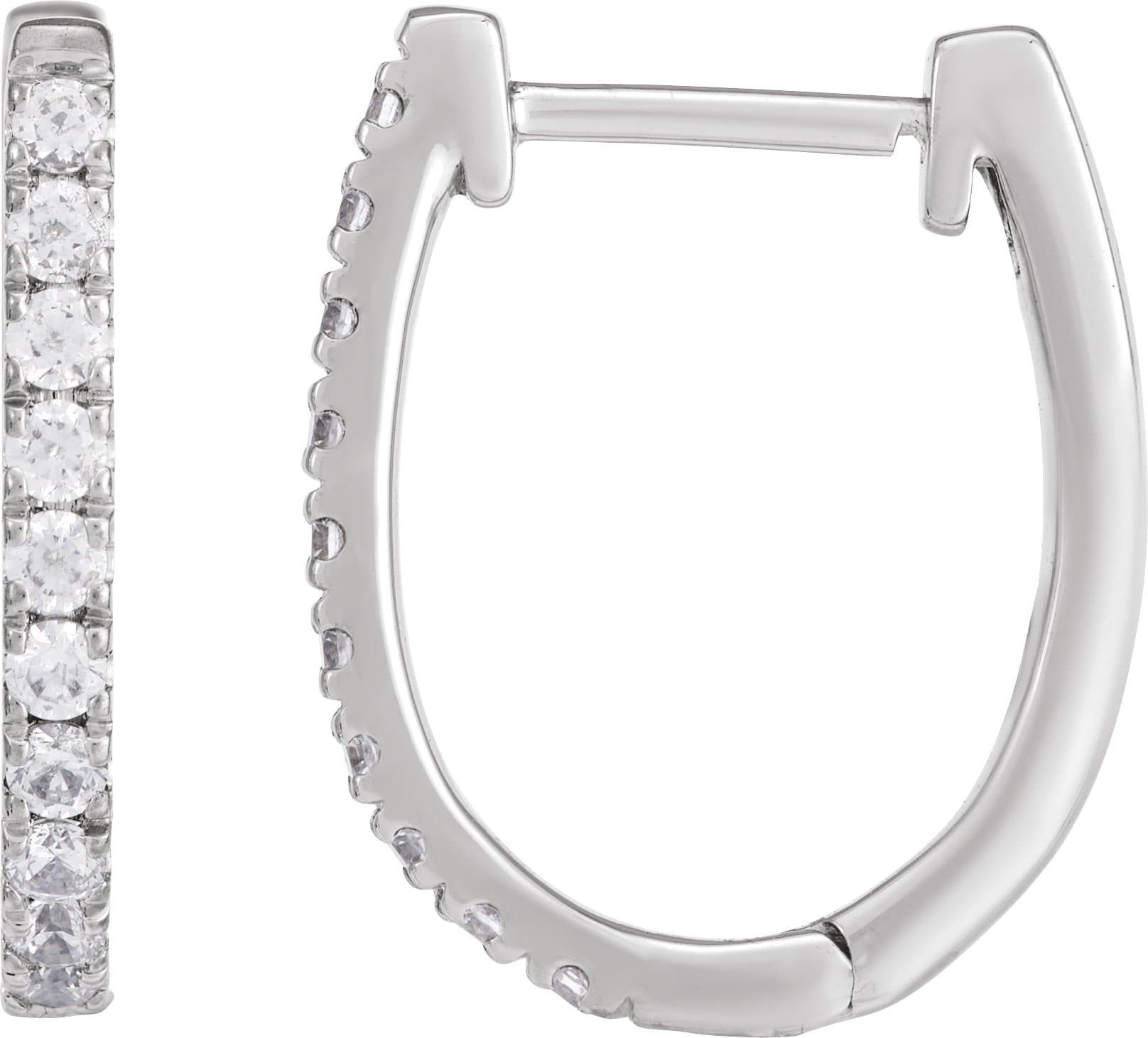14K Yellow Gold 1/3 CTW Lab-Grown Diamond Hoop Earrings