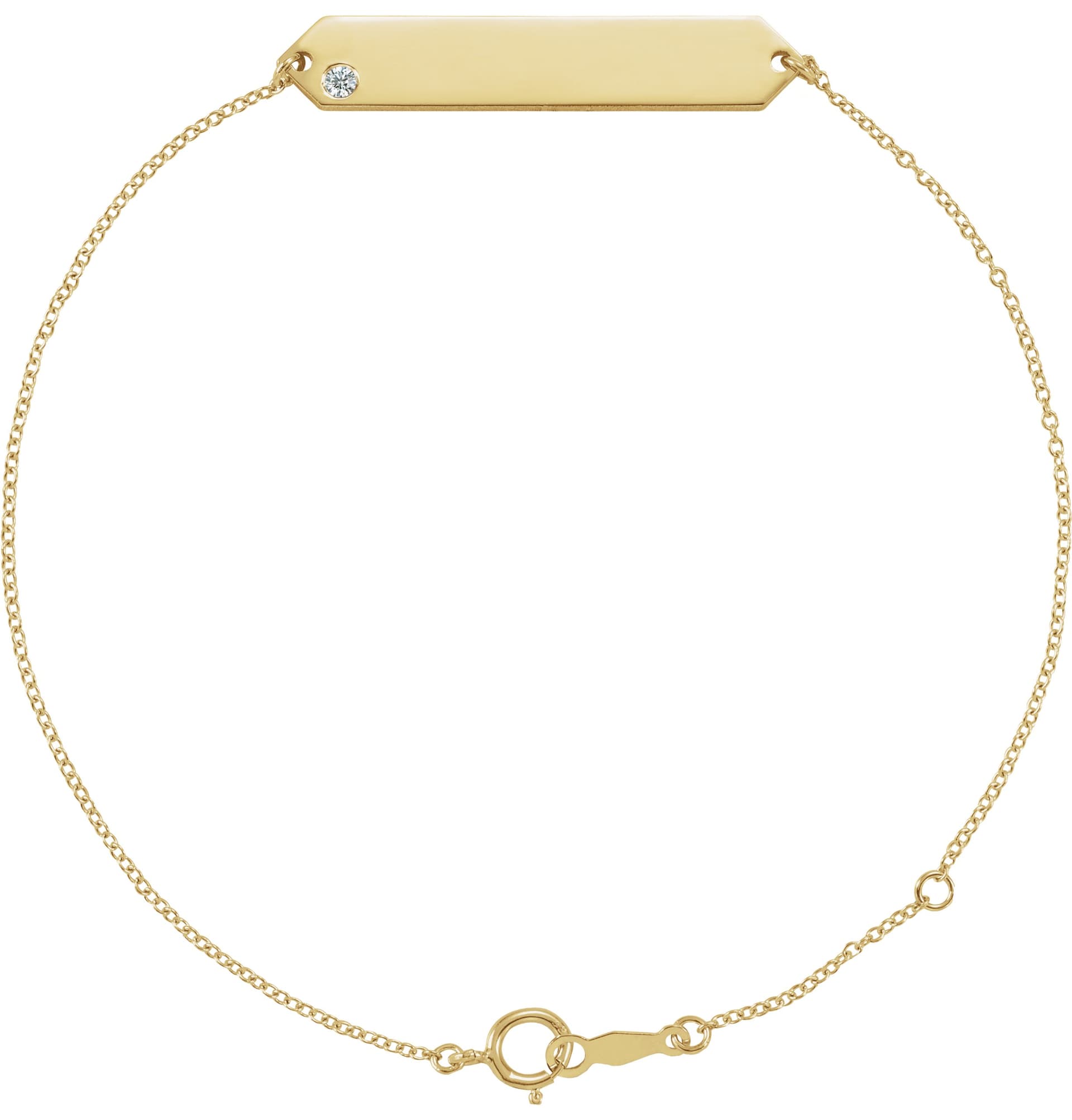 14K Rose .03 CT Natural Diamond Geometric 7-8" Bracelet