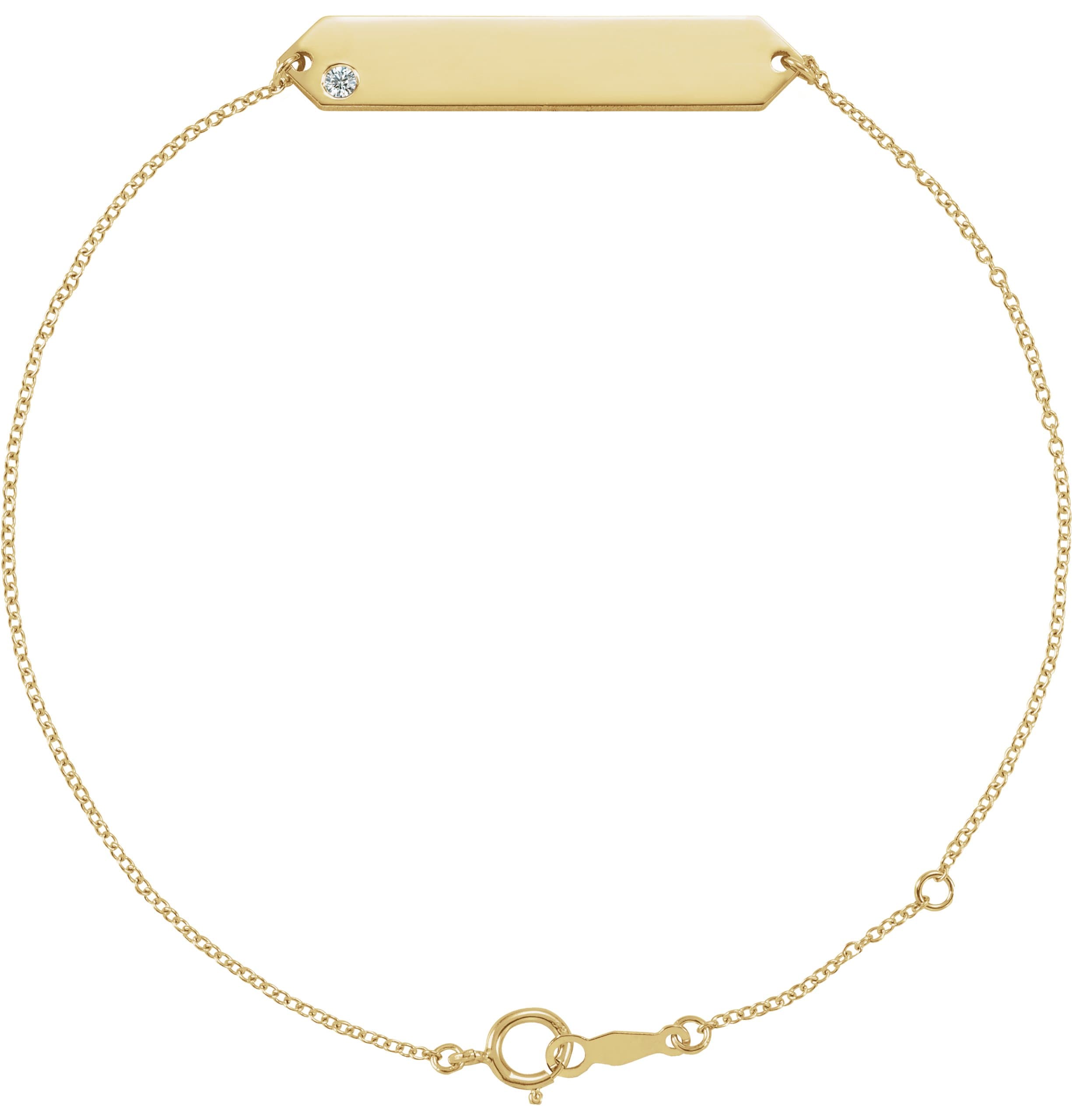 14K Rose .03 CT Natural Diamond Geometric 7-8" Bracelet