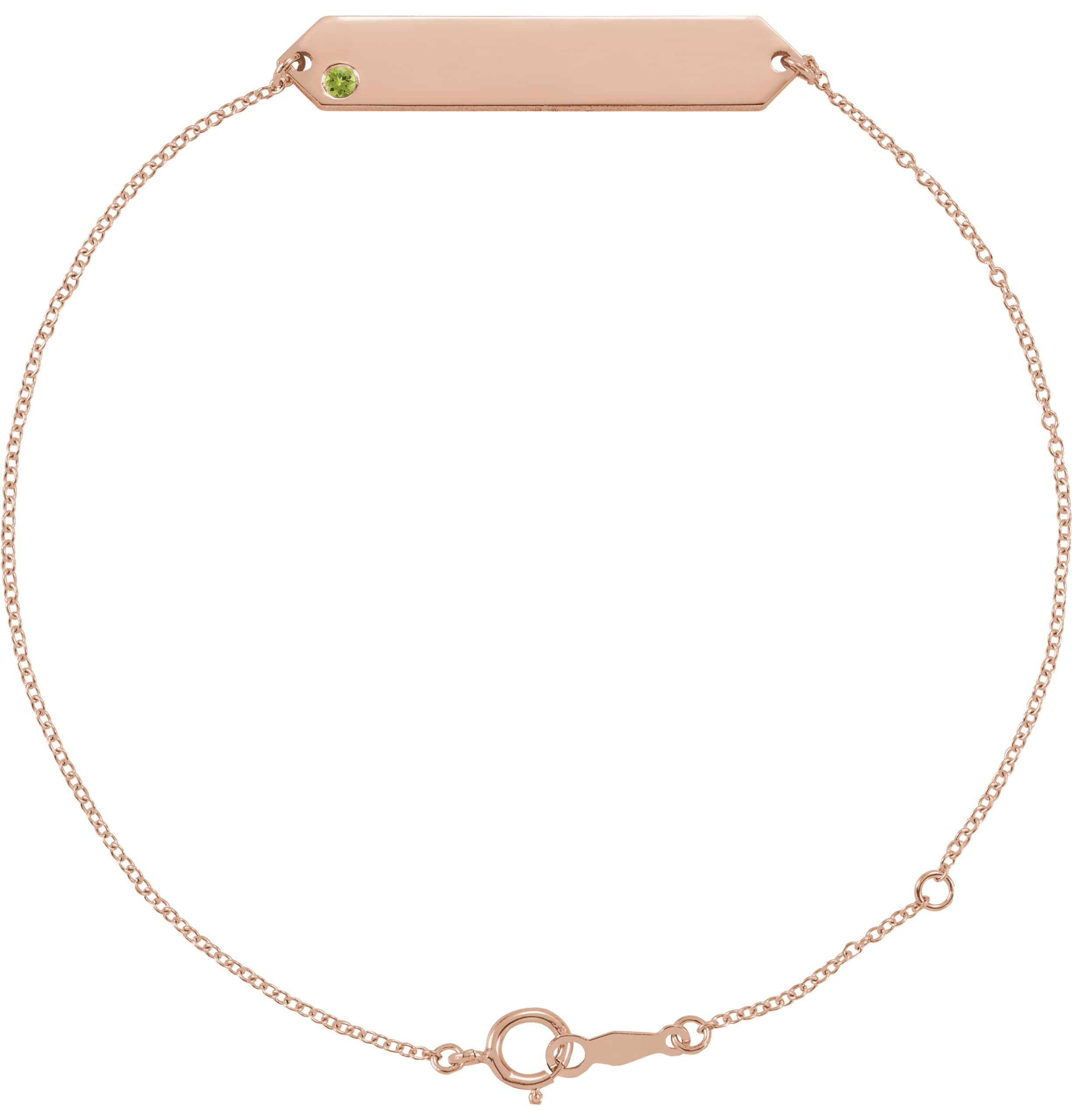 14K Rose .03 CT Natural Diamond Geometric 7-8" Bracelet