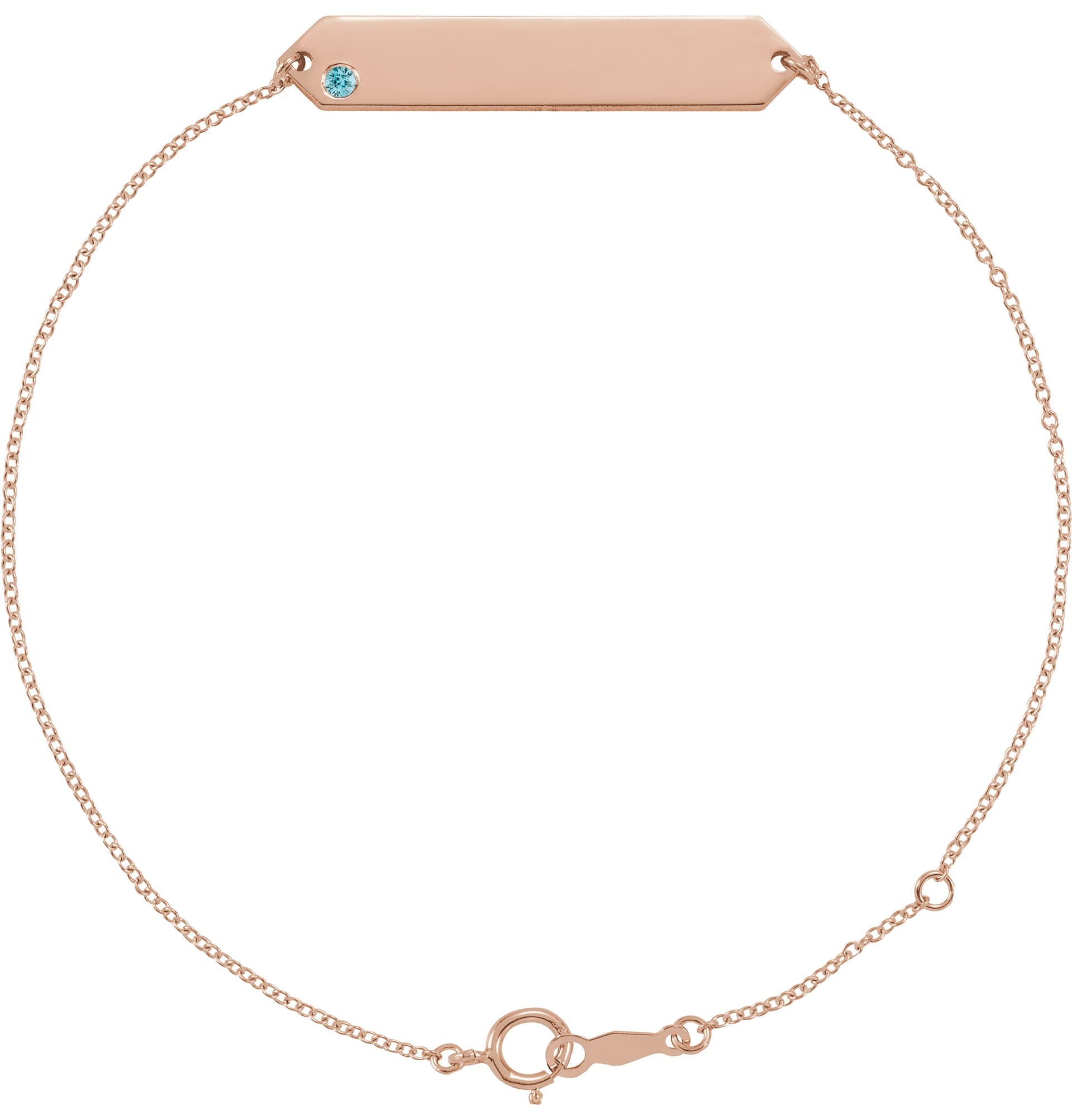 14K Rose Gold .03 CT Natural Diamond Geometric 7-8" Bracelet