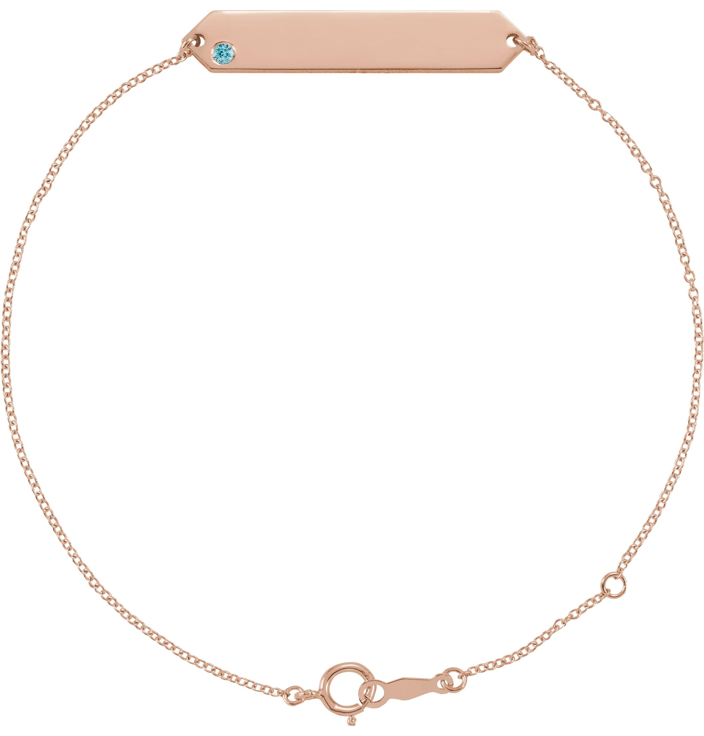 14K Rose Gold .03 CT Natural Diamond Geometric 7-8" Bracelet