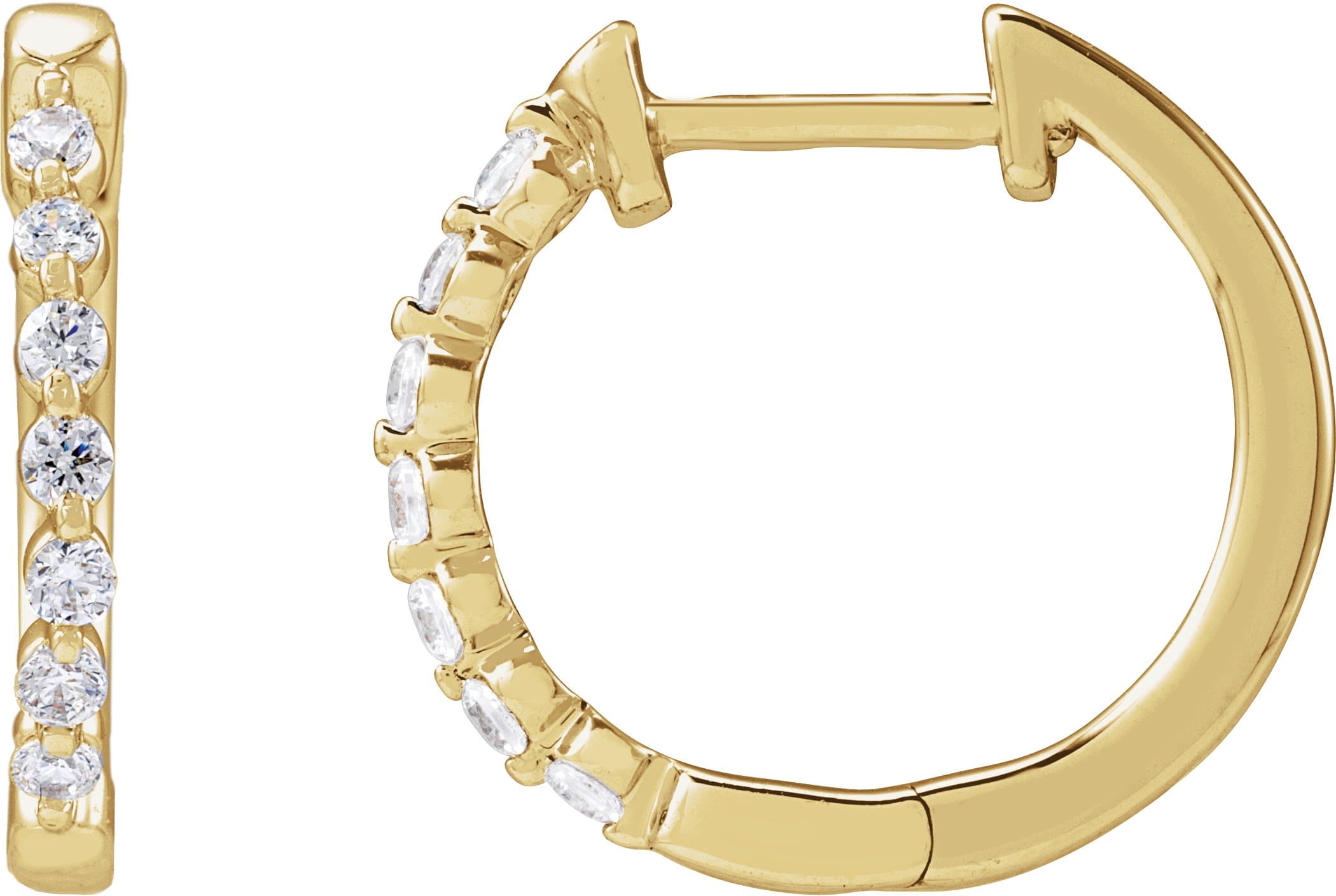 14K Rose 1 CTW Lab-Grown Diamond Hoop Earrings