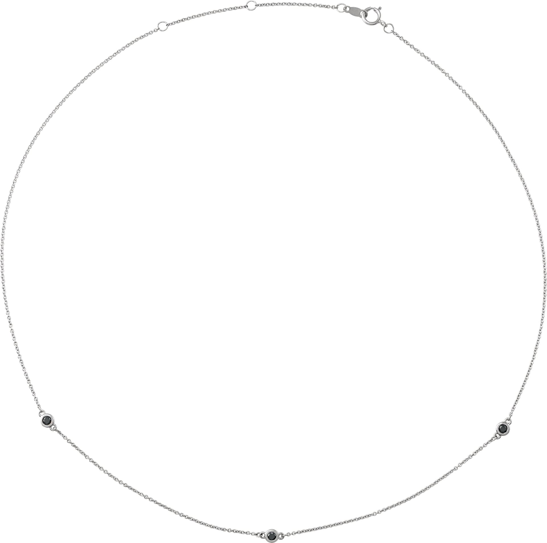 14K Rose 1/4 CTW Natural Black Diamond 5-Station 16-18 Necklace
