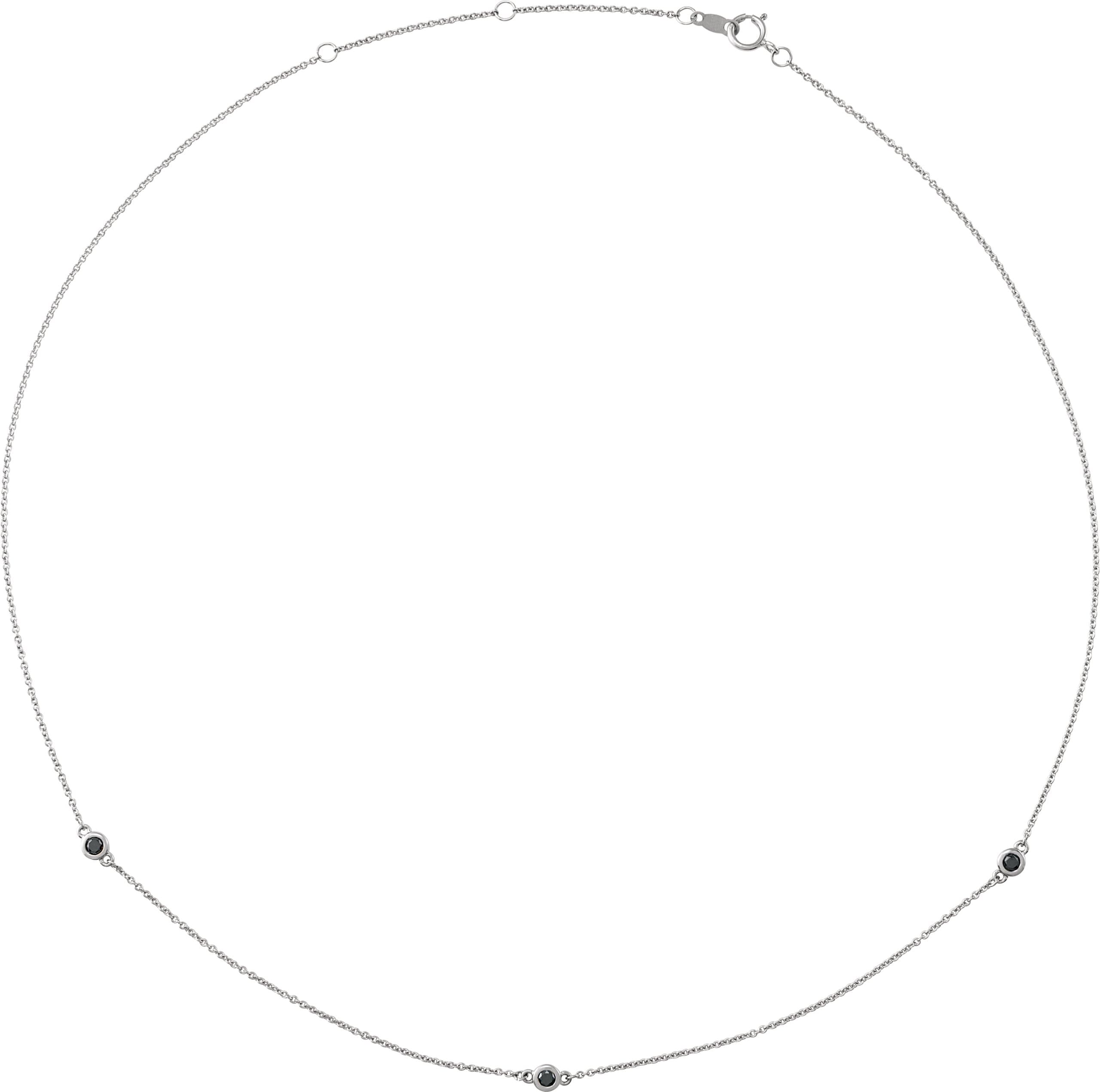 14K Rose 1/4 CTW Natural Black Diamond 5-Station 16-18 Necklace