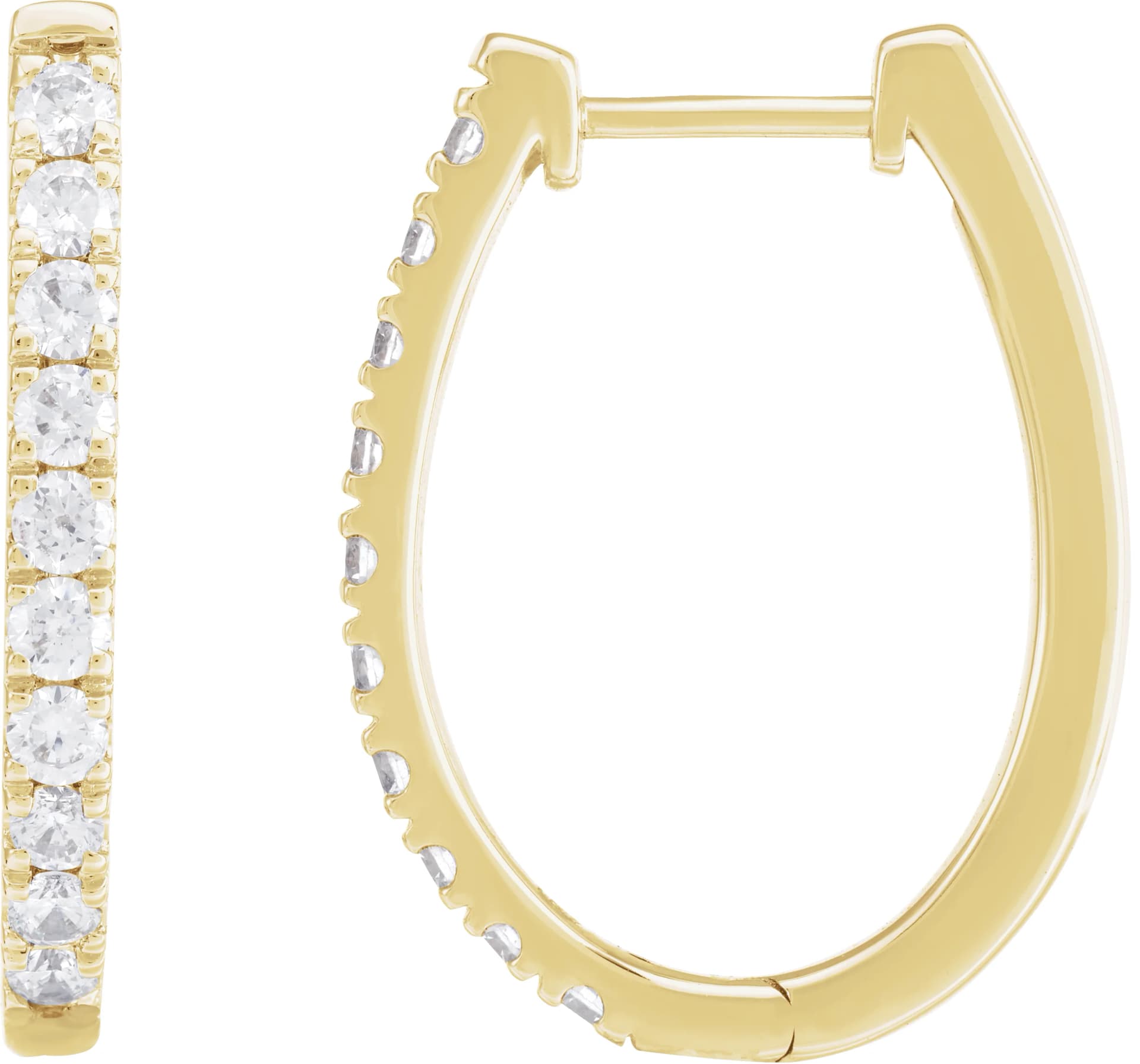 Accented U-Hoop Earrings