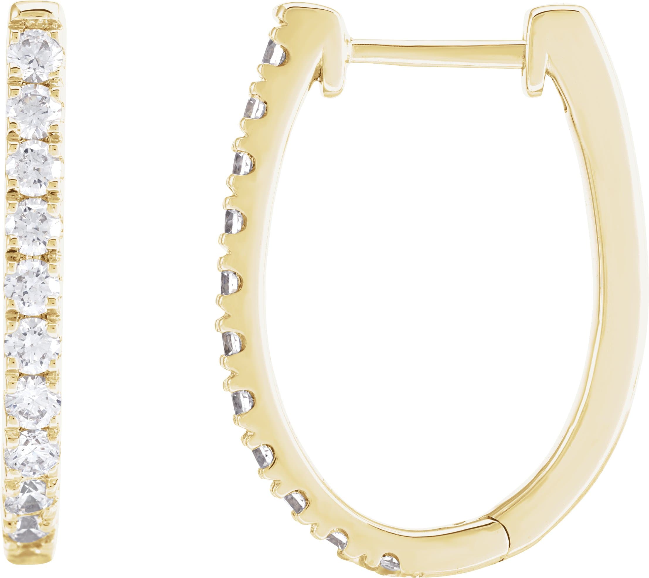 14K Rose 1/2 CTW Lab-Grown Diamond Hoop Earrings