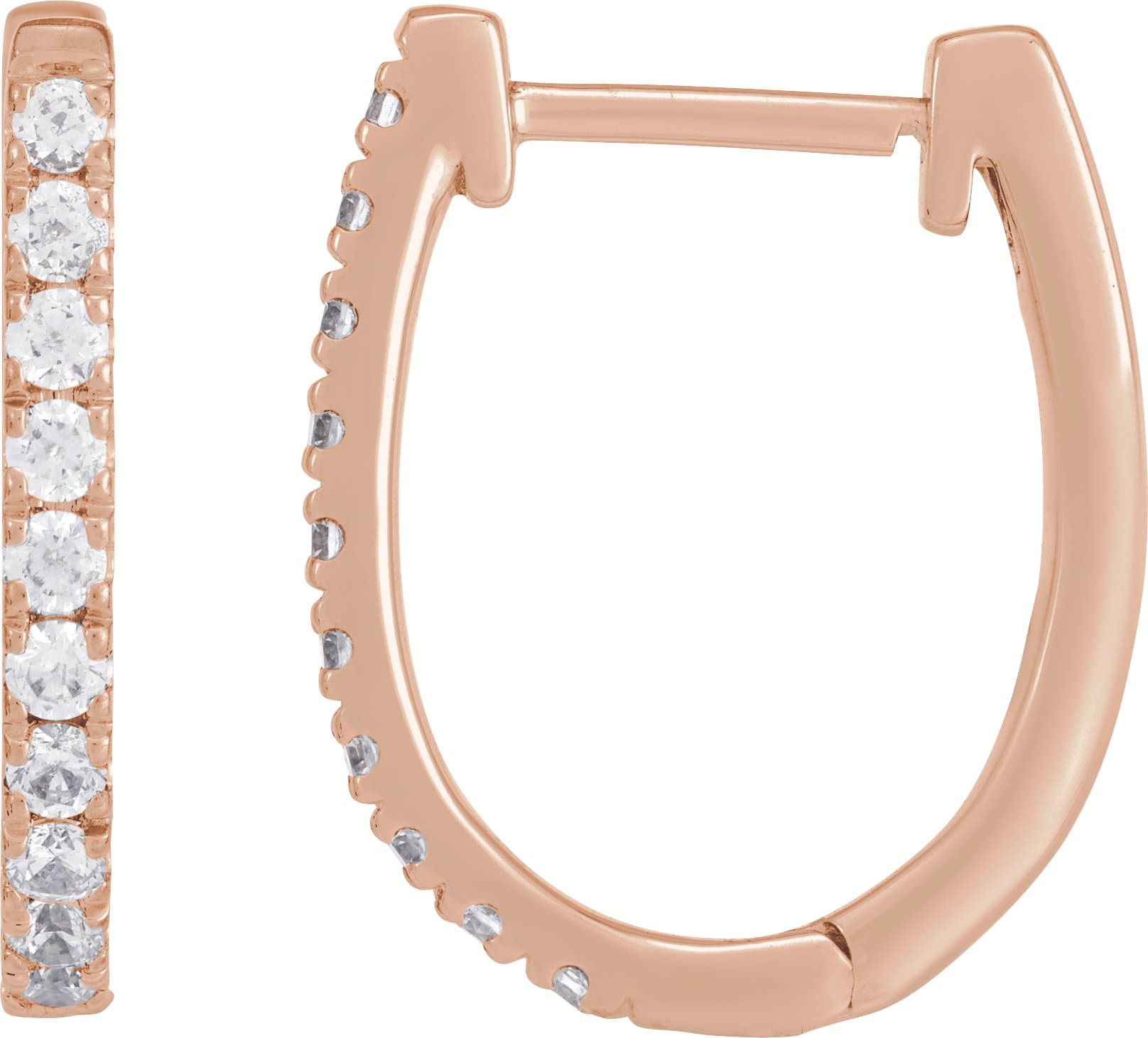 14K Yellow Gold 1/3 CTW Lab-Grown Diamond Hoop Earrings