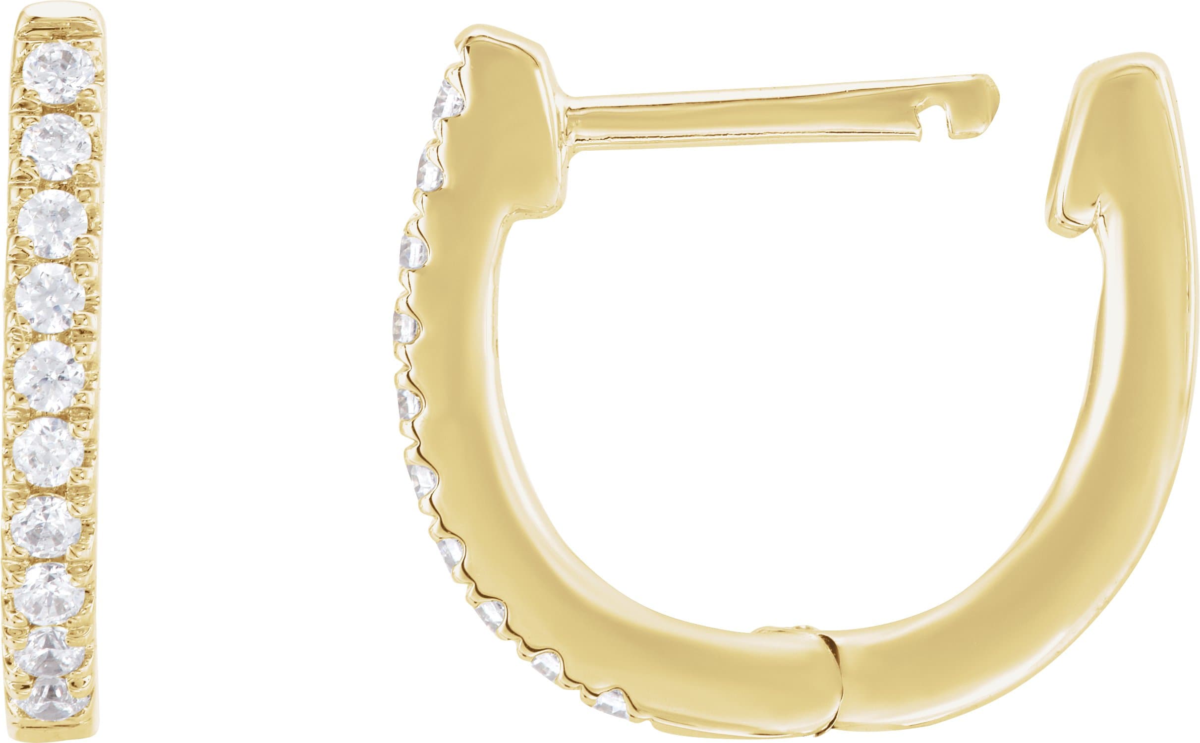 Accented U-Hoop Earrings view 3