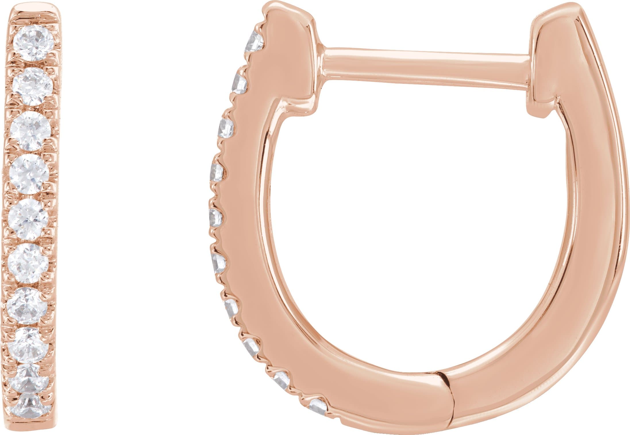 14K Rose 1/2 CTW Lab-Grown Diamond Hoop Earrings