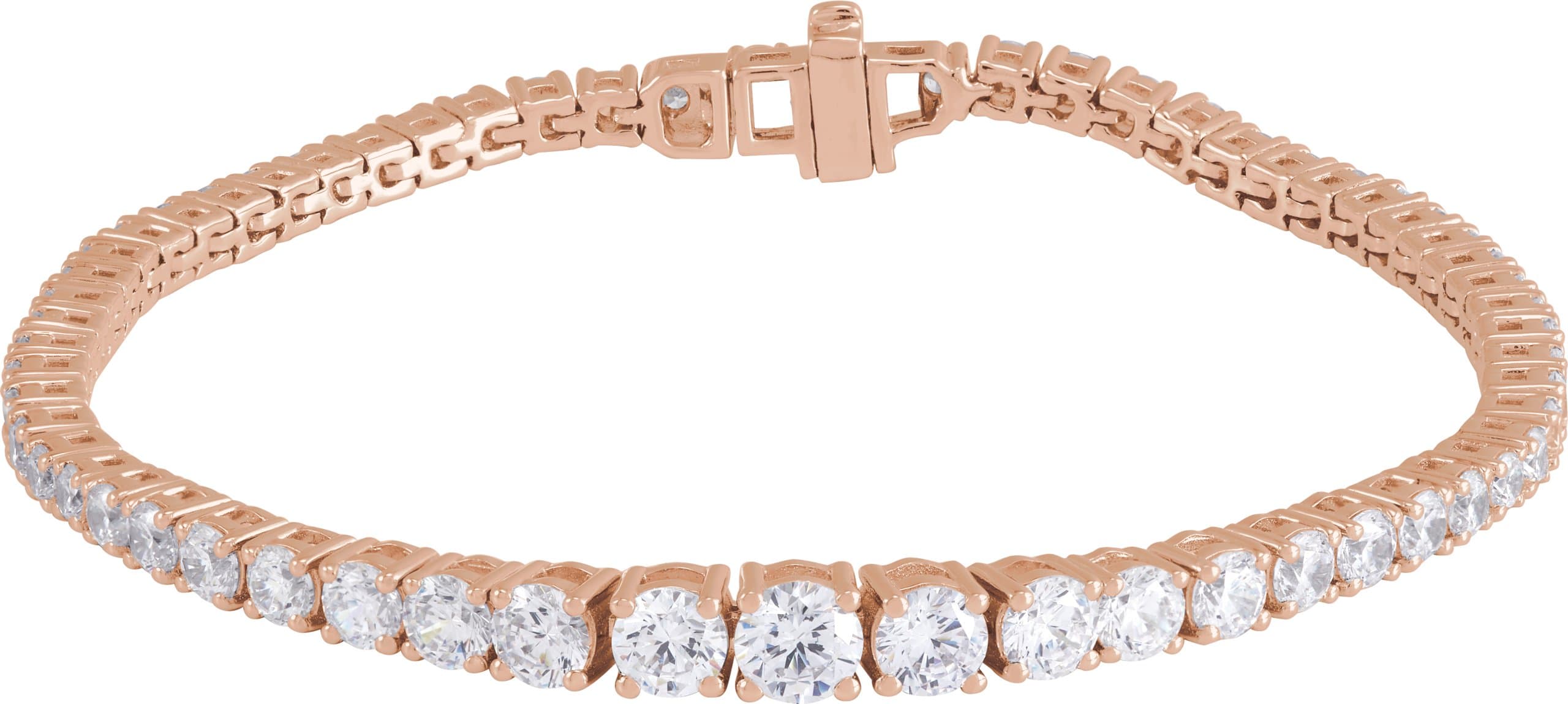 14K Rose 6 CTW Lab-Grown Diamond Line 7" Bracelet