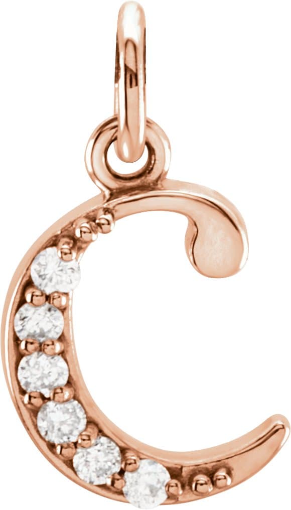 14K Rose Gold .02 CTW Natural Diamond Lowercase Ampersand 16" Necklace