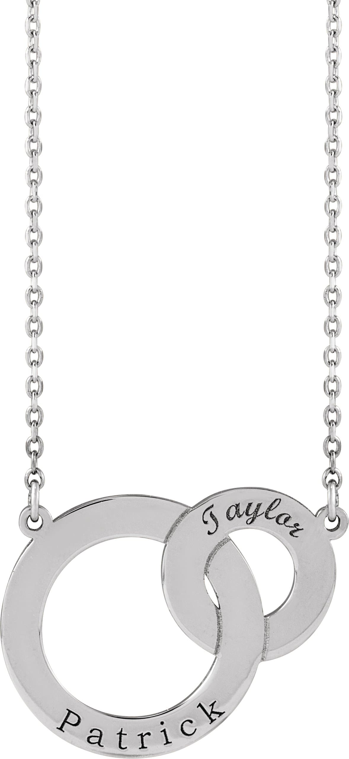 Engravable Interlocking Circles Necklace view 2