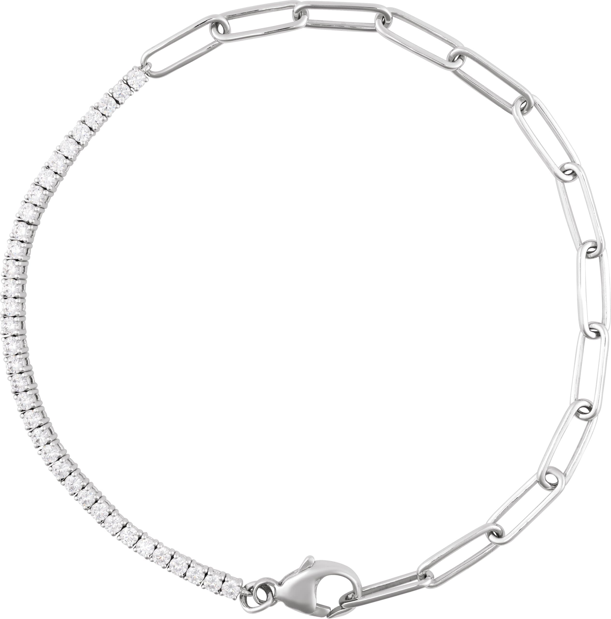 14K Rose 1 CTW Natural Diamond Line 7 1/2" Bracelet