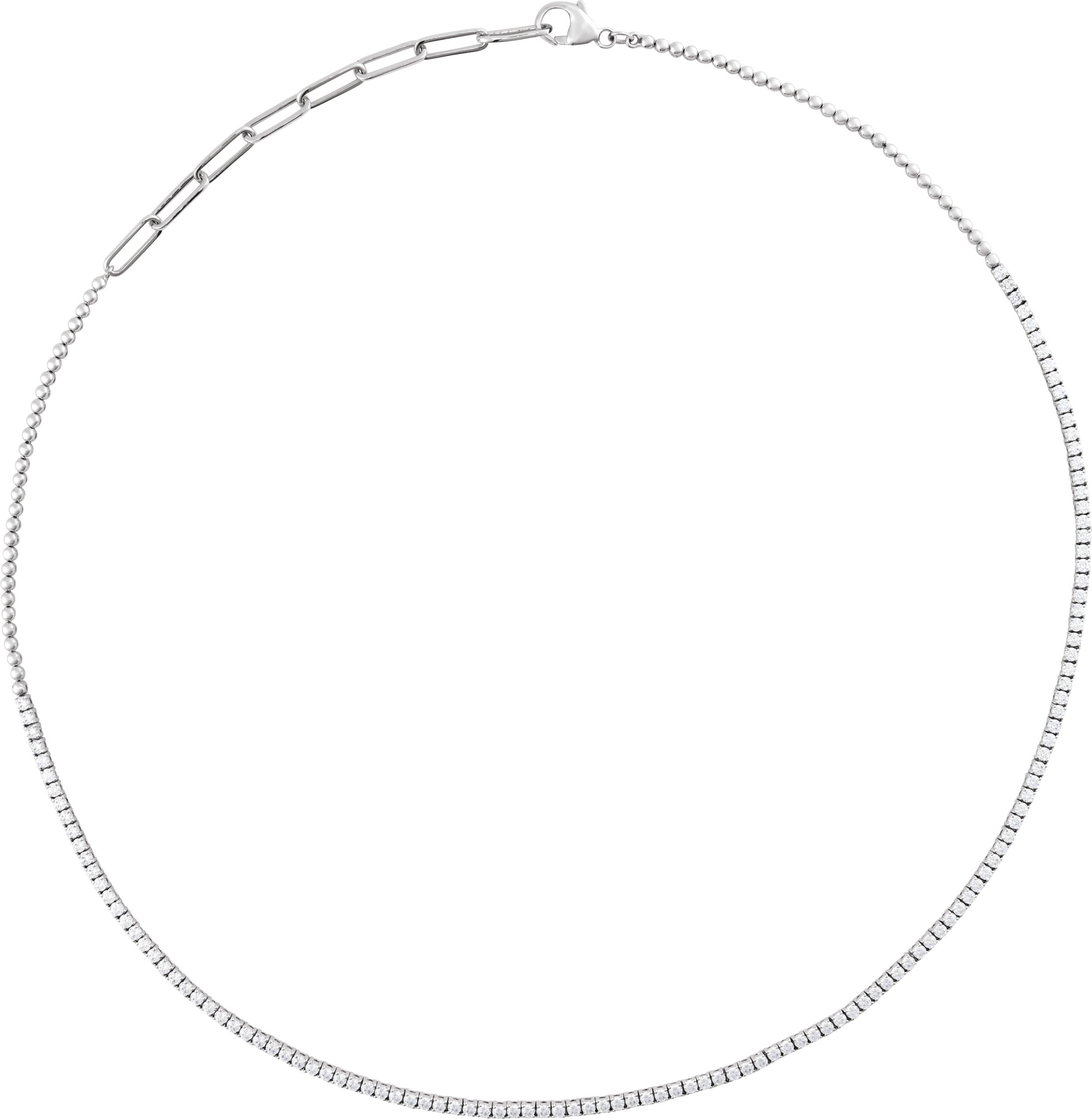 14K Rose 3 1/5 CTW Natural Diamond Adjustable 15-18 Necklace