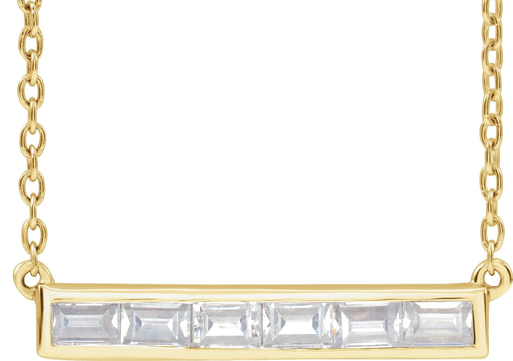 14K Rose 3/8 CTW Lab-Grown Diamond Bar 16-18 Necklace