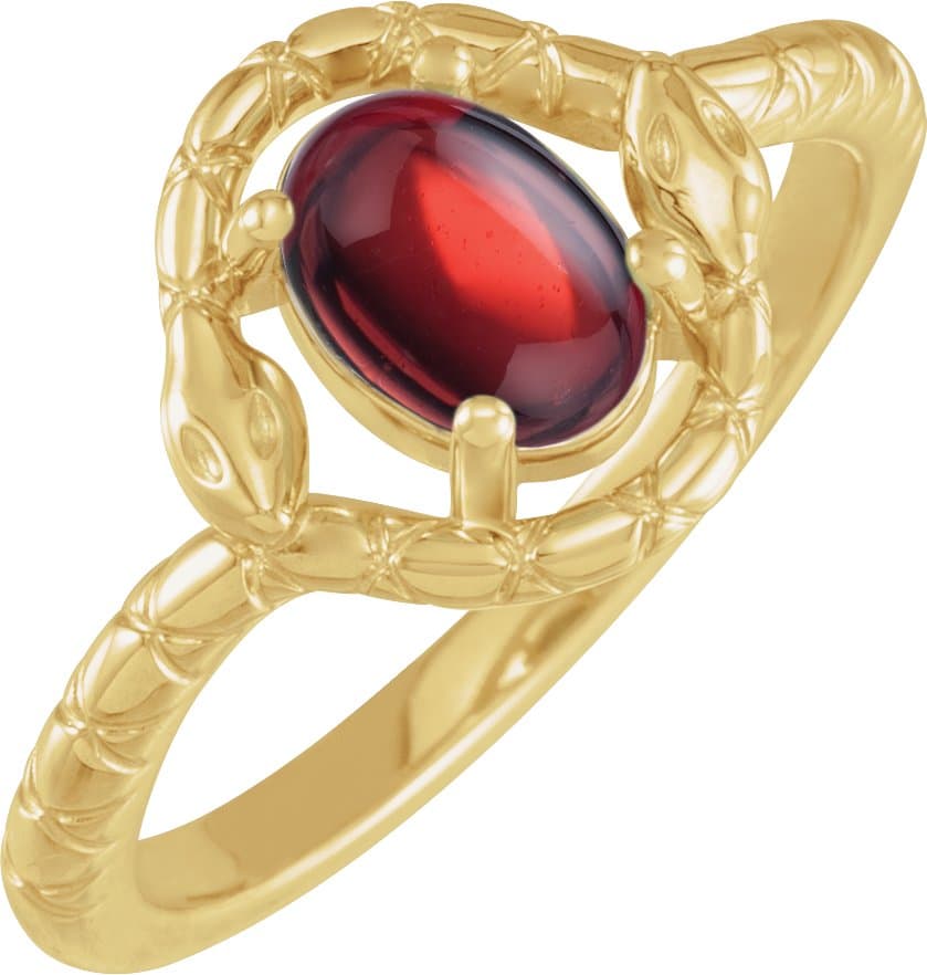 14K Rose Natural Black Onyx Snake Ring