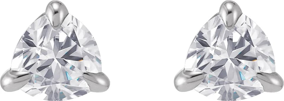 Trillion 3-Prong Claw Earrings, view 3