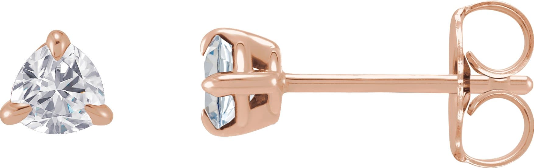 14K Rose 3.5 mm Lab-Grown Moissanite Stud Earrings