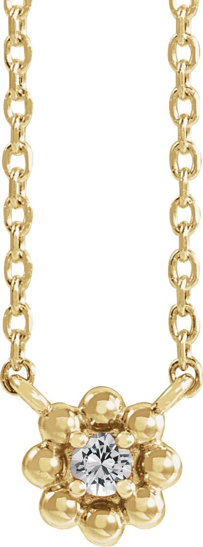 14K Rose Lab-Grown Alexandrite Beaded Youth 16 Necklace