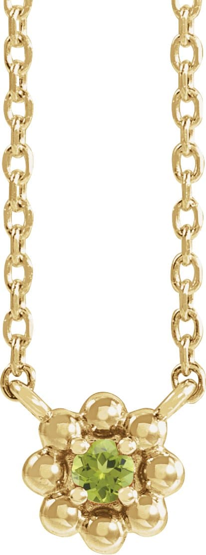 Sterling Silver .03 CTW Natural Diamond Beaded Youth 16" Necklace