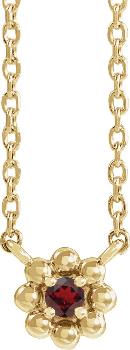 14K Rose Lab-Grown Alexandrite Beaded Youth 16 Necklace