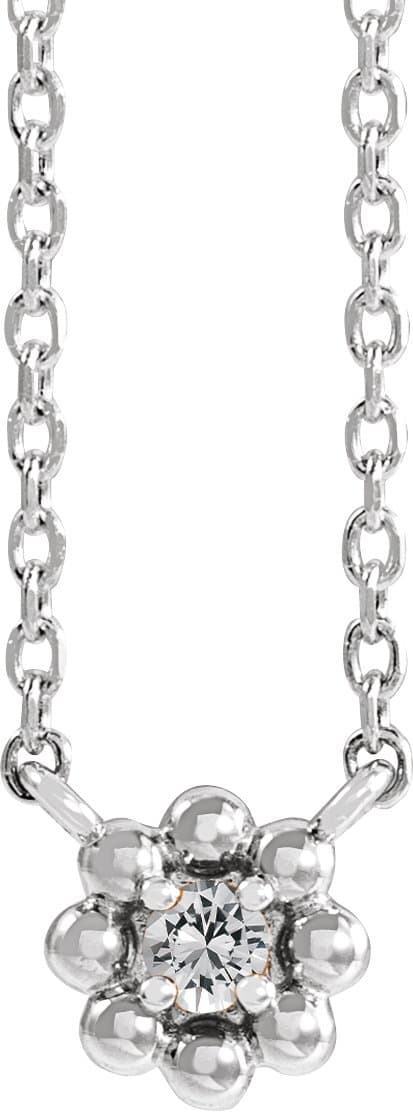 14K Rose Lab-Grown Alexandrite Beaded Youth 16 Necklace