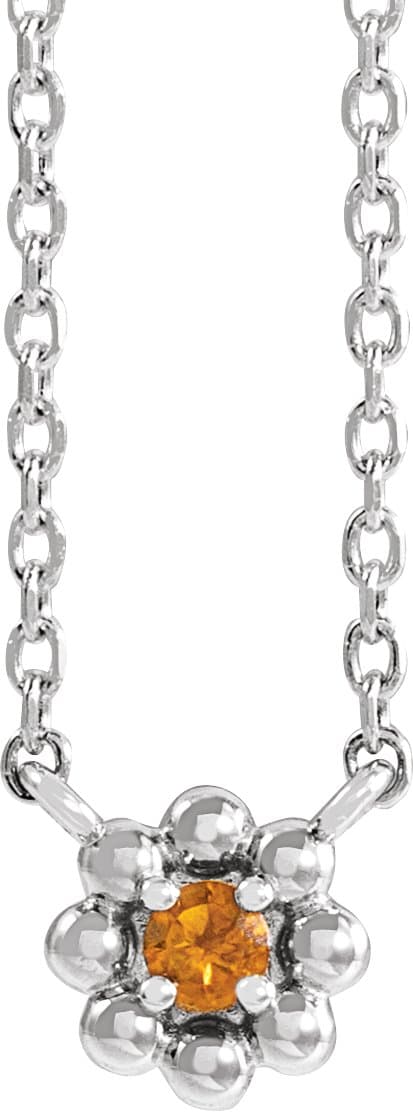 14K Rose Lab-Grown Alexandrite Beaded Youth 16 Necklace
